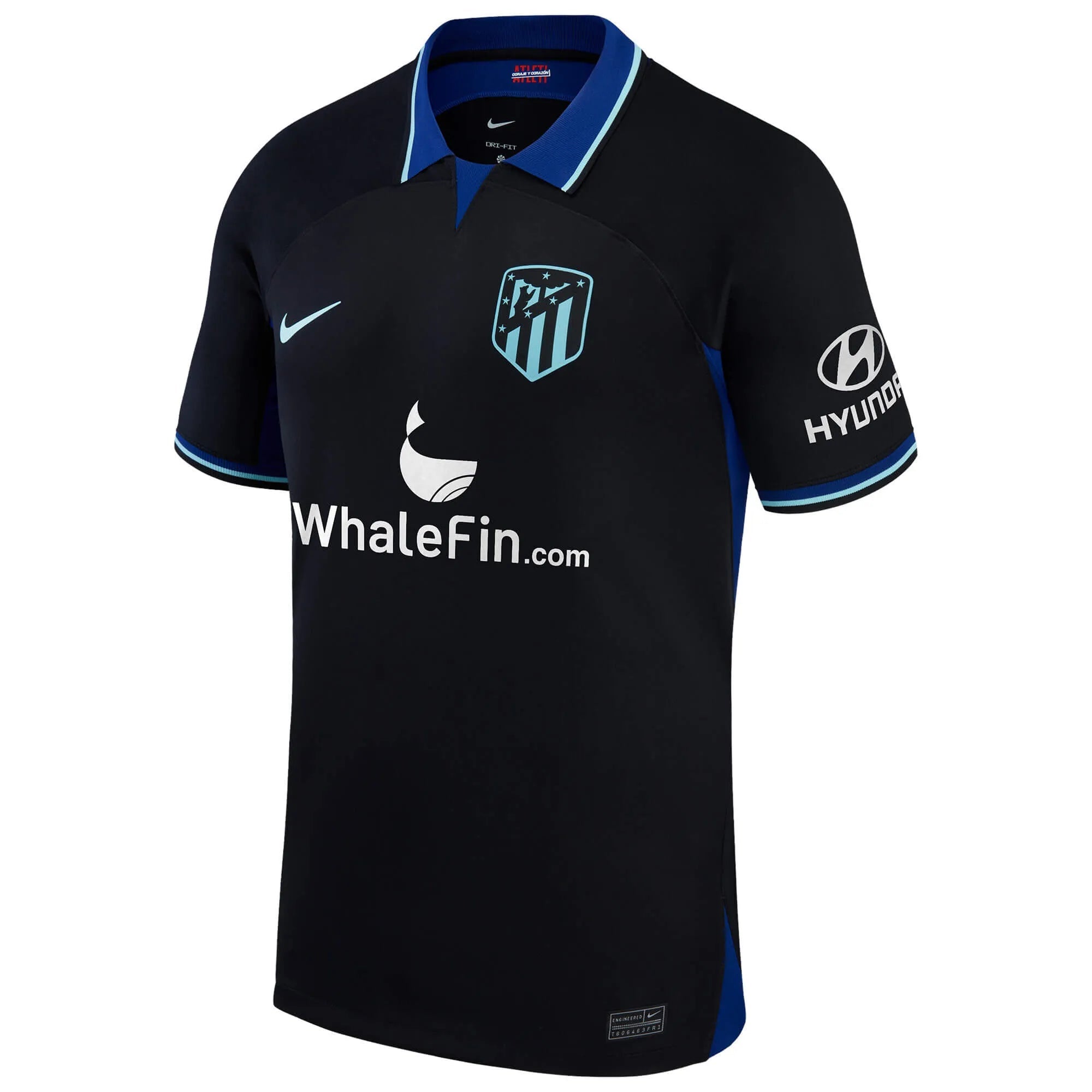 Nike 2022-23 Atletico Madrid Away Jersey - Black-Deep Royal Blue