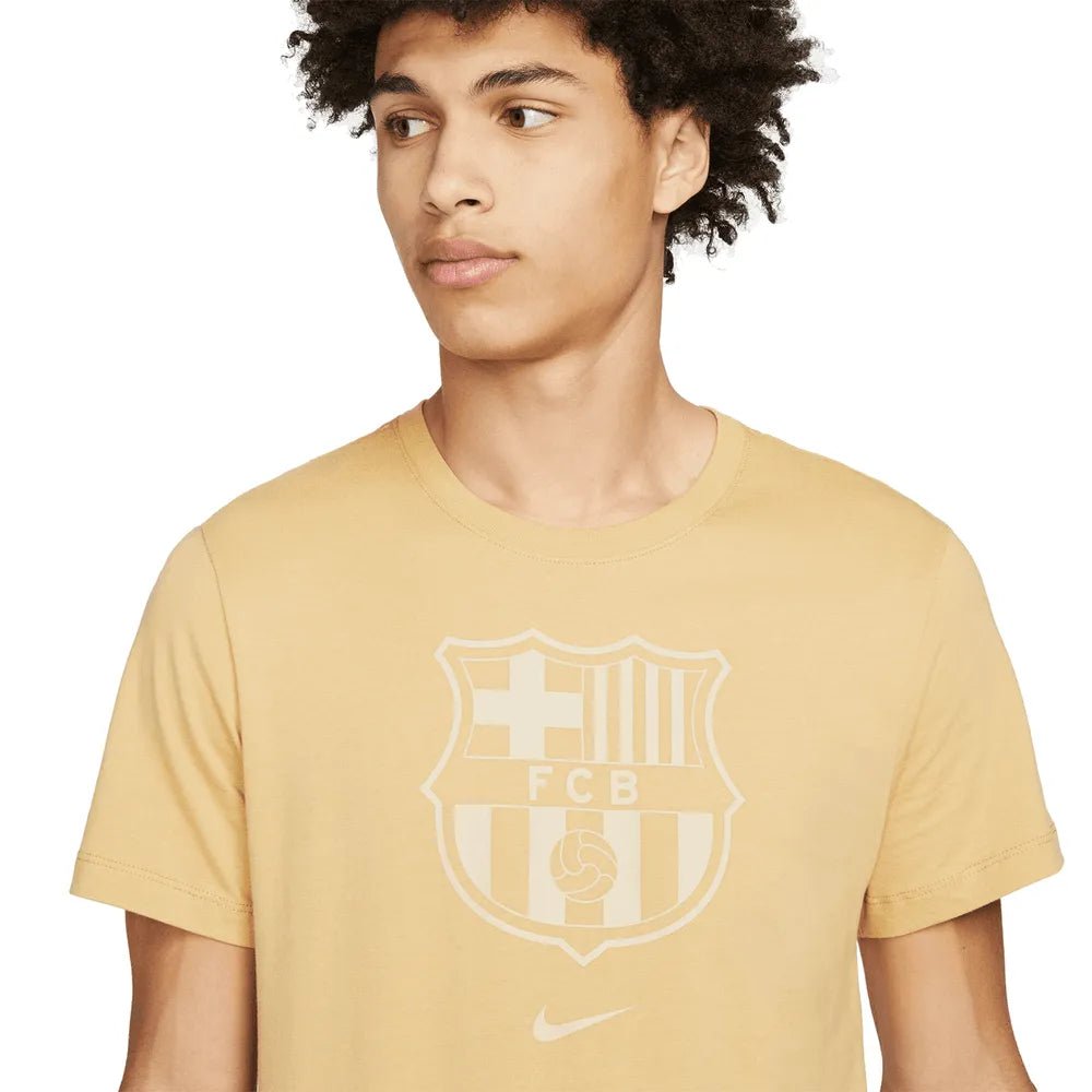 Nike 2022-23 Barcelona Crest Tee Gold
