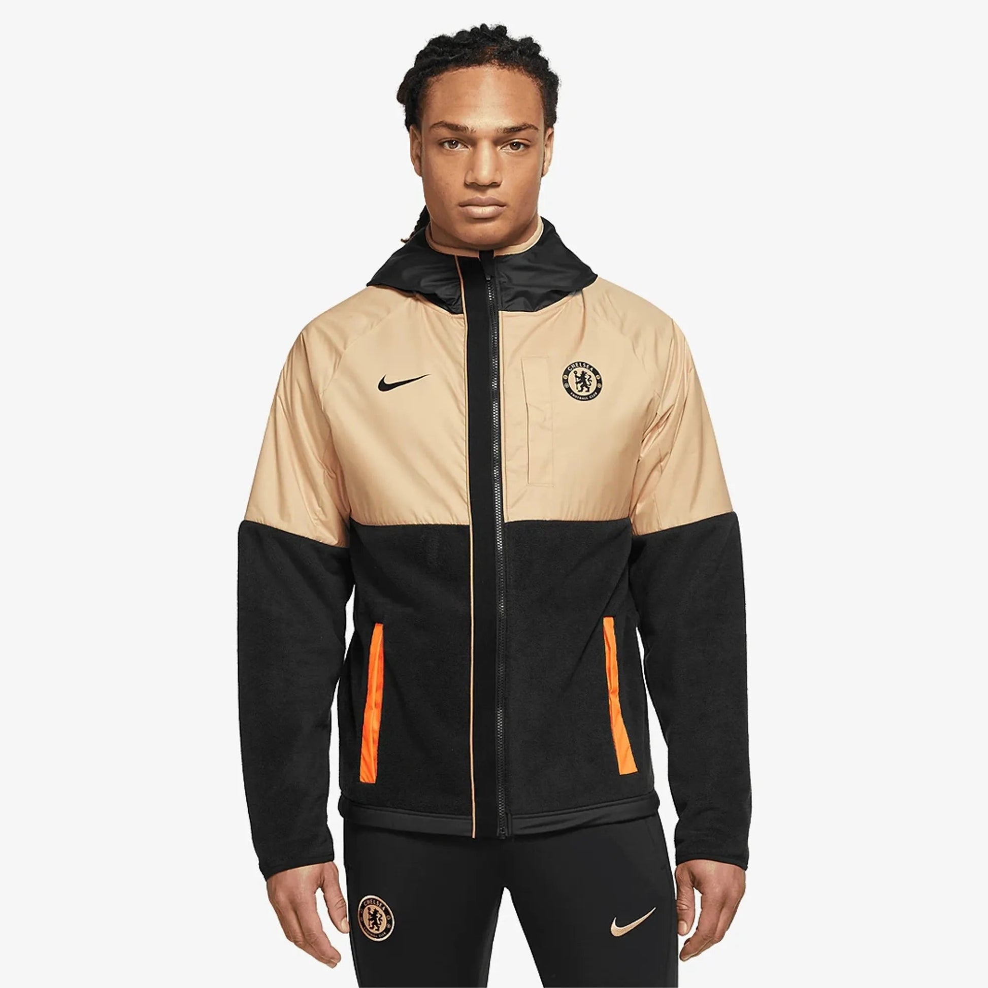 Nike 2022-23 Chelsea AWF Winterized Full-Zip Jacket - Sesame-Total Orange-Black