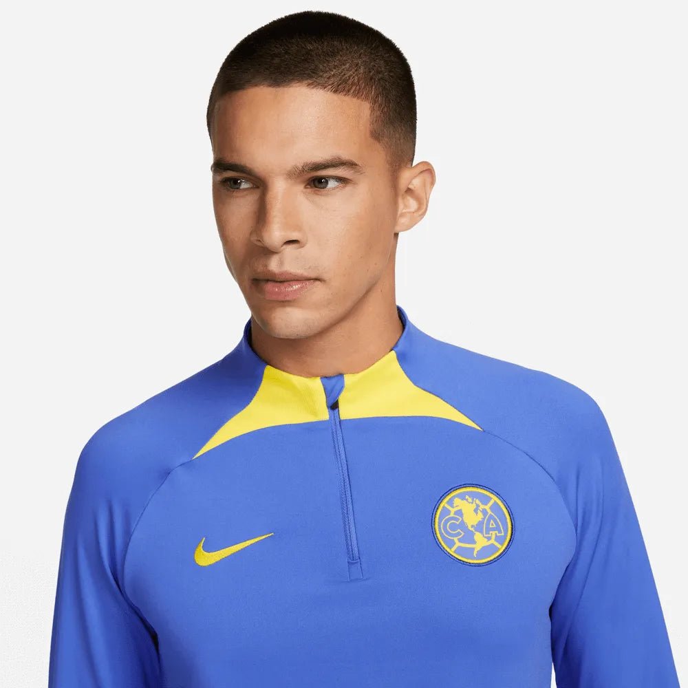 Nike 2022-23 Club America Strike Drill Top - Medium Blue-Yellow