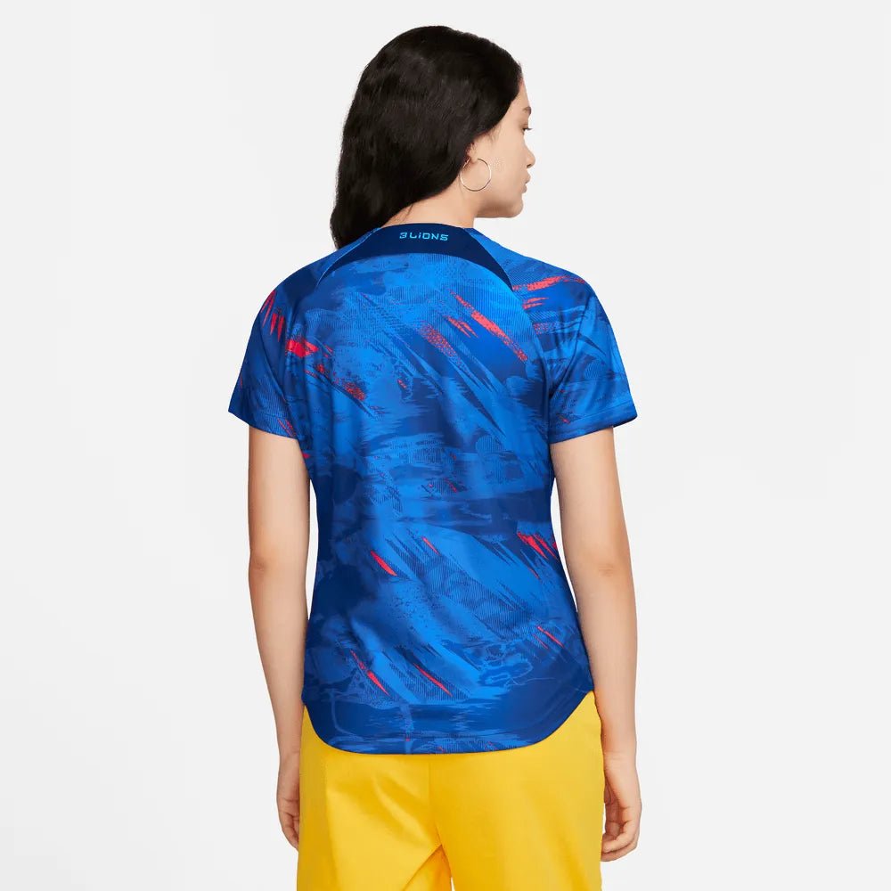 Nike 2022-23 England Women's Training Pre-Match Jersey - Blue (Model - Back)