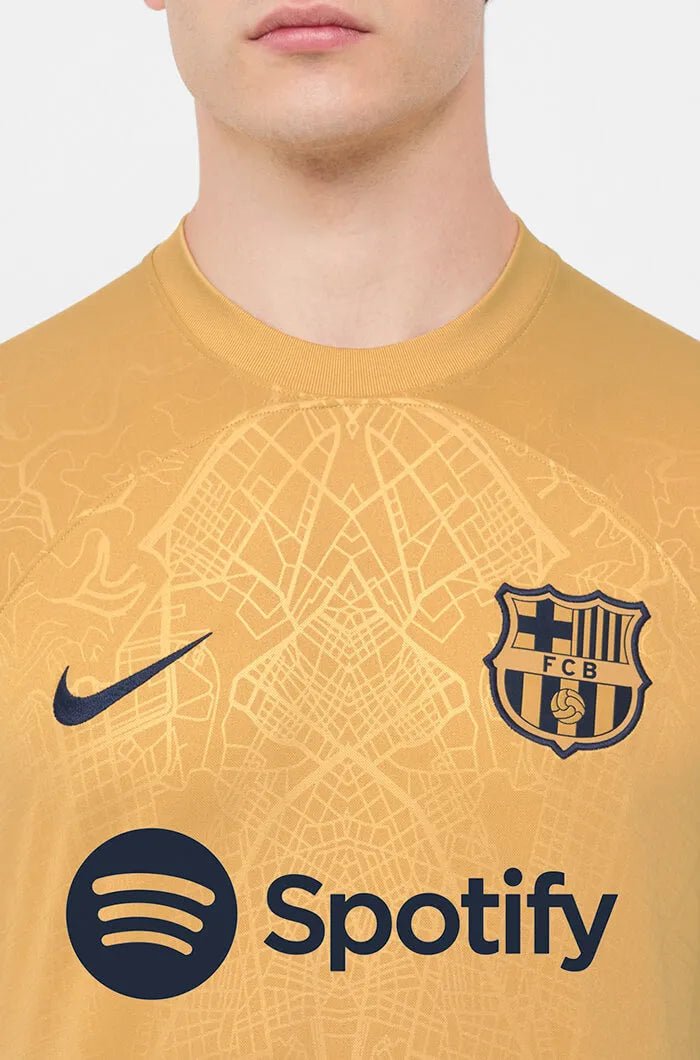 Nike 2022-23 FC Barcelona Away Jersey - Club Gold-Obsidian
