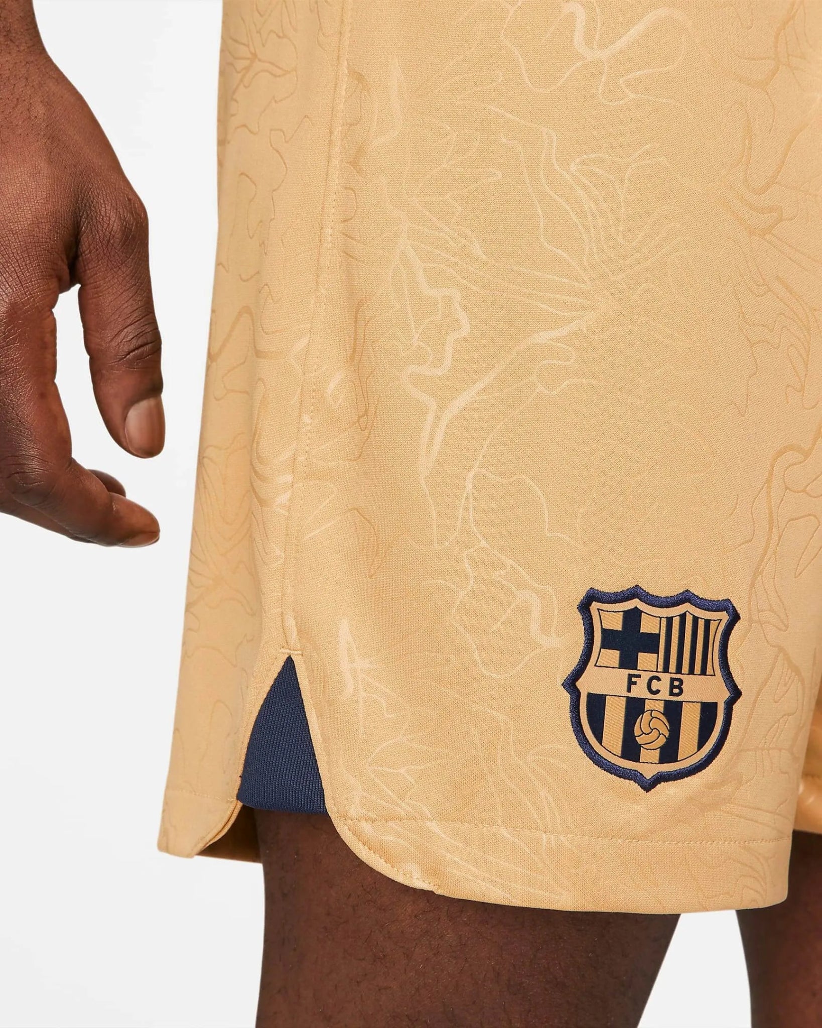 Nike 2022-23 FC Barcelona Stadium Away Shorts - Club Gold-Obsidian