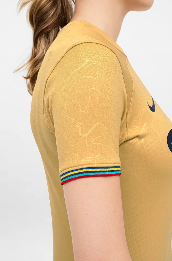 Nike 2022-23 FC Barcelona Women's Away Jersey - Club Gold-Obsidian