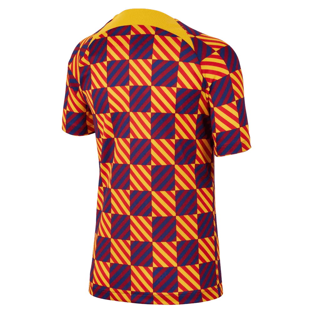 Nike 2022-23 FC Barcelona Youth Pre-Match Shirt - Yellow - Red