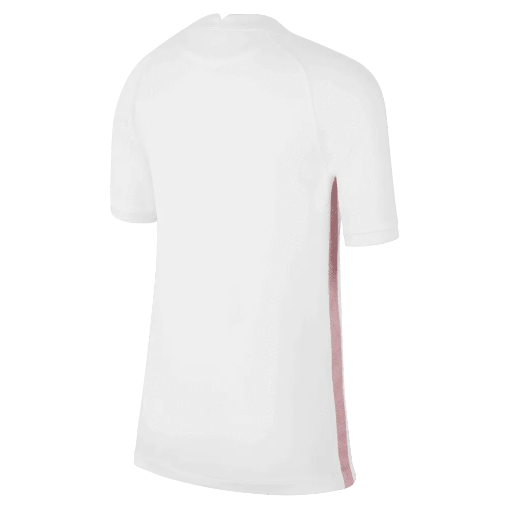 Nike 2022-23 France Away Youth Jersey White-Pink Glaze-Blue (Back)