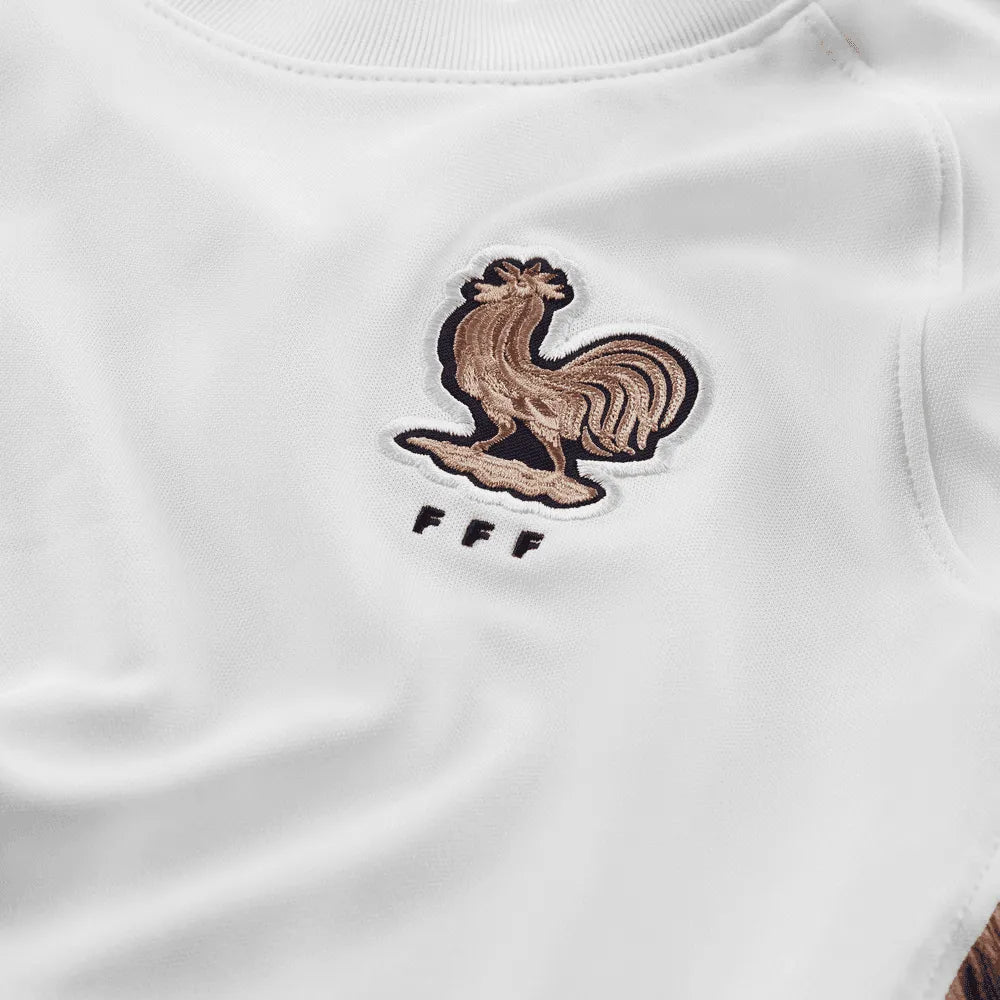 Nike 2022-23 France Away Youth Jersey White-Pink Glaze-Blue (Detail 4)