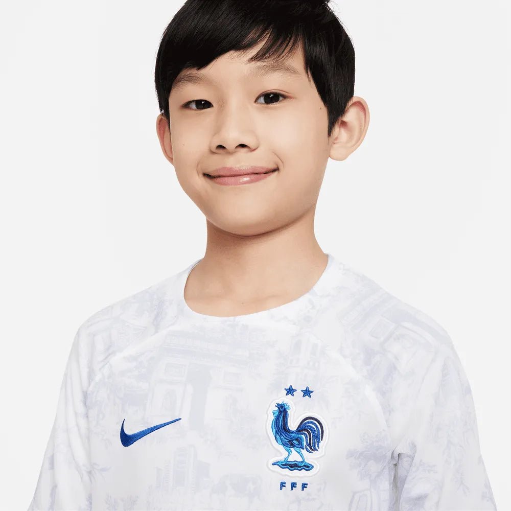 Nike 2022-23 France Away Youth Jersey White-Royal