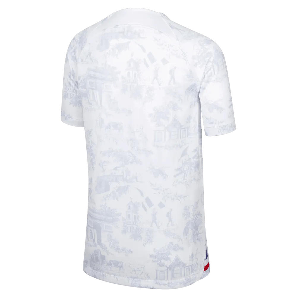 Nike 2022-23 France Away Youth Jersey White-Royal