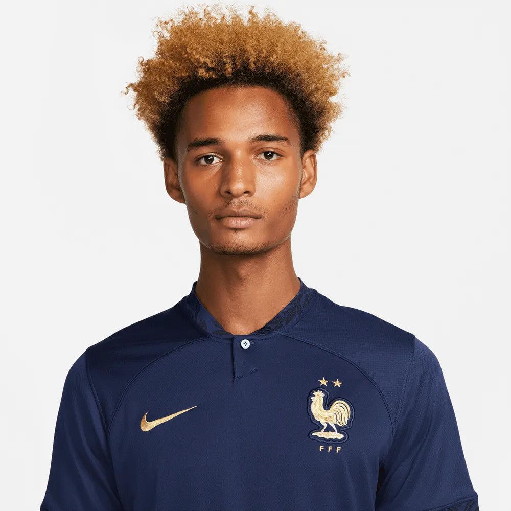 Nike 2022-23 France Home Soccer Jersey - Midnight Navy-Metallic