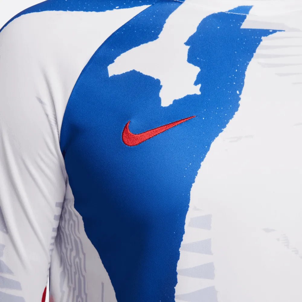Nike 2022-23 France Long-Sleeve Pre-Match Jersey - White-Royal-Red