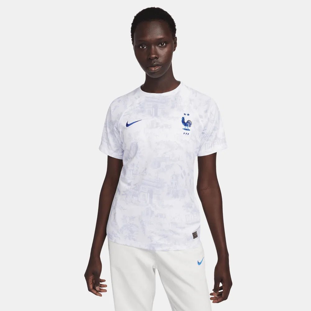 Nike 2022-23 France Women's Away Jersey - White Royal (Model - Front)