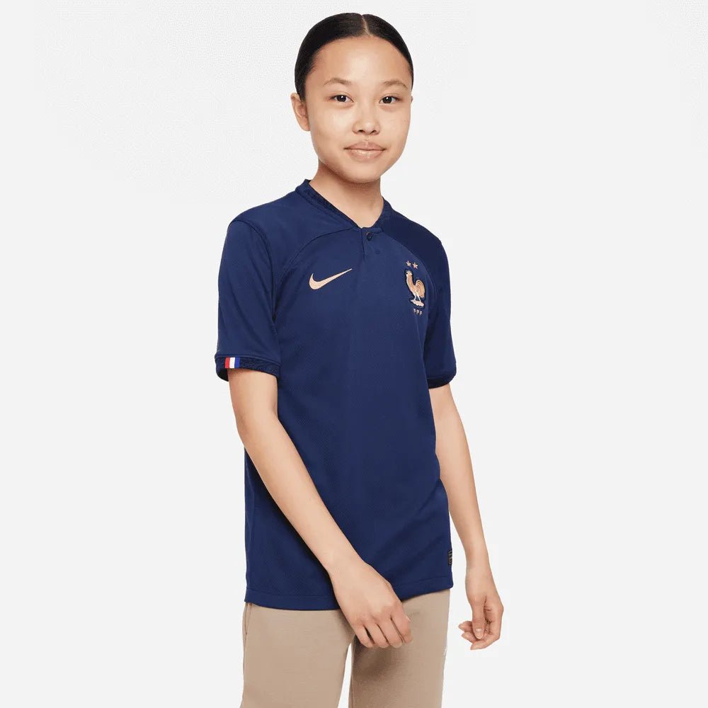 Nike 2022-23 France Youth Home Jersey - Midnight Navy-Metallic Gold