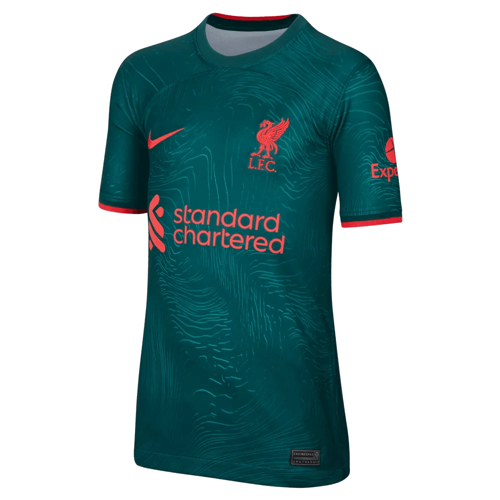 Nike 2022-23 Liverpool Youth Third Jersey - Atomic Teal-Siren Red