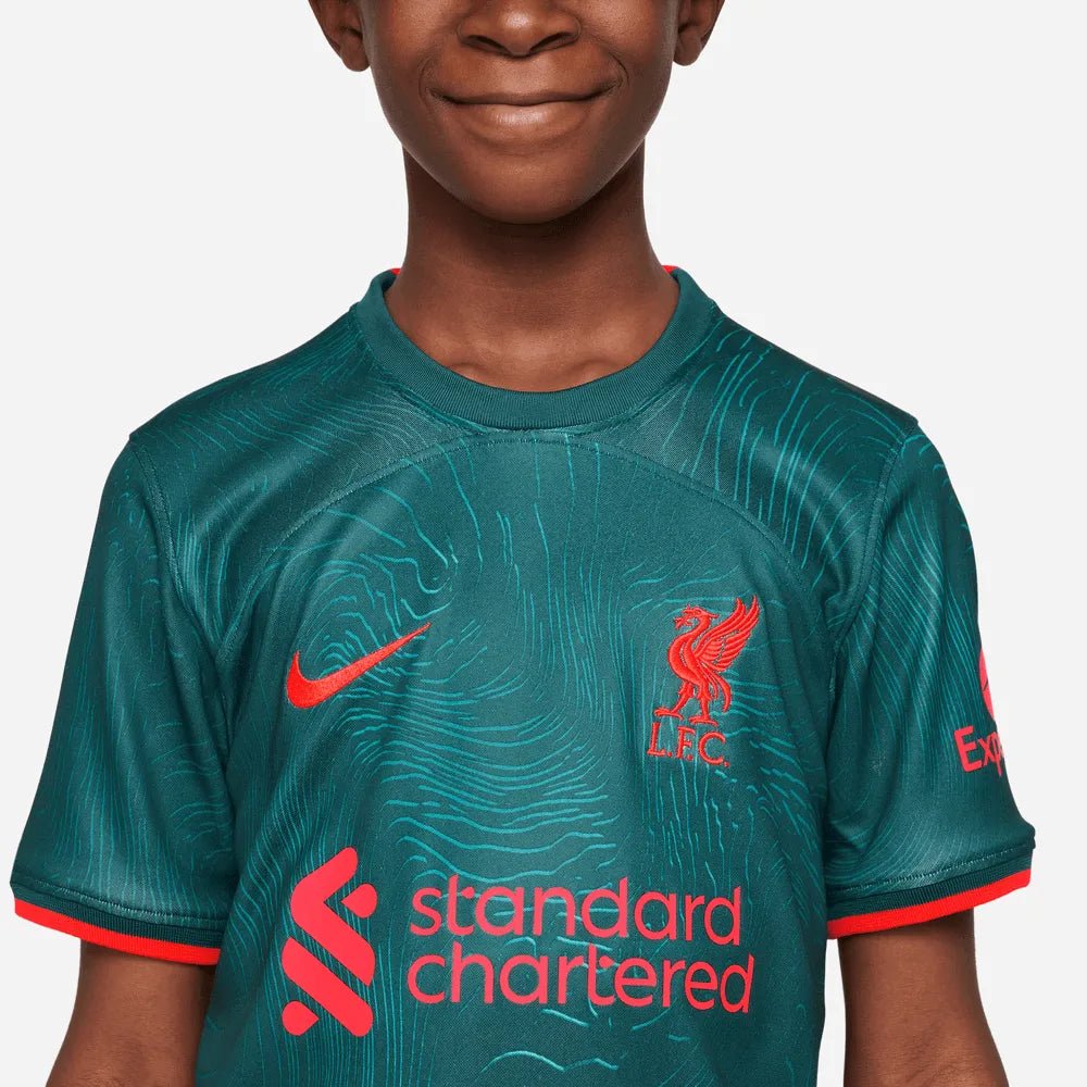 Nike 2022-23 Liverpool Youth Third Jersey - Atomic Teal-Siren Red