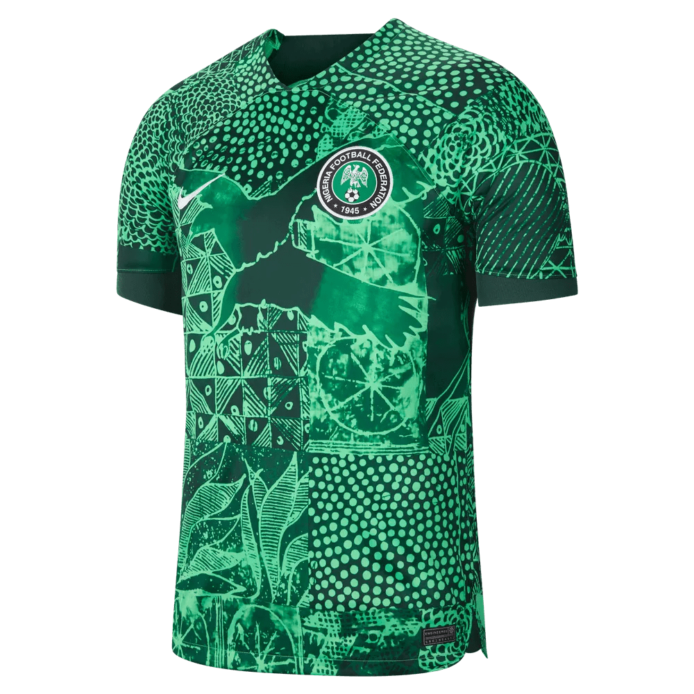 Nike 2022-23 Nigeria Home Jersey - Green Spark-Pine Green (Front)