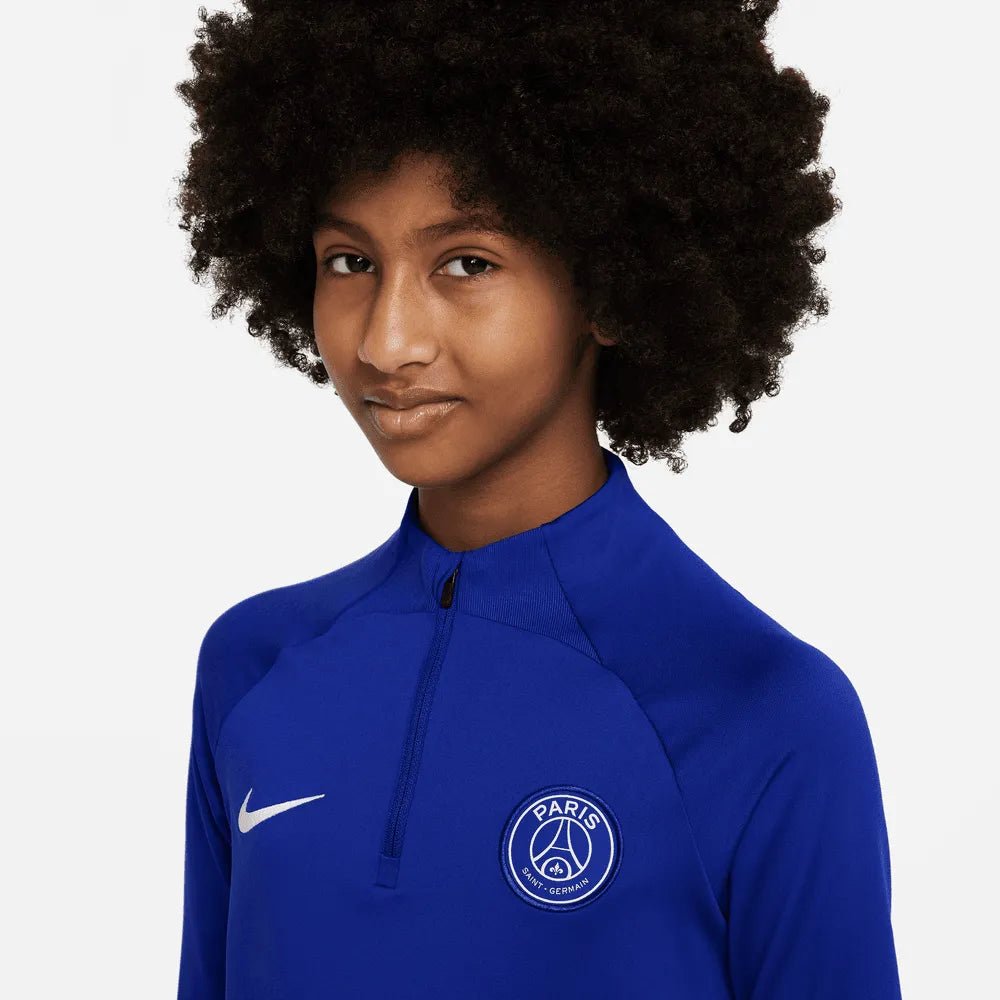 Nike 2022-23 Paris Saint-Germain Youth Strike Knit Drill Top - Blue