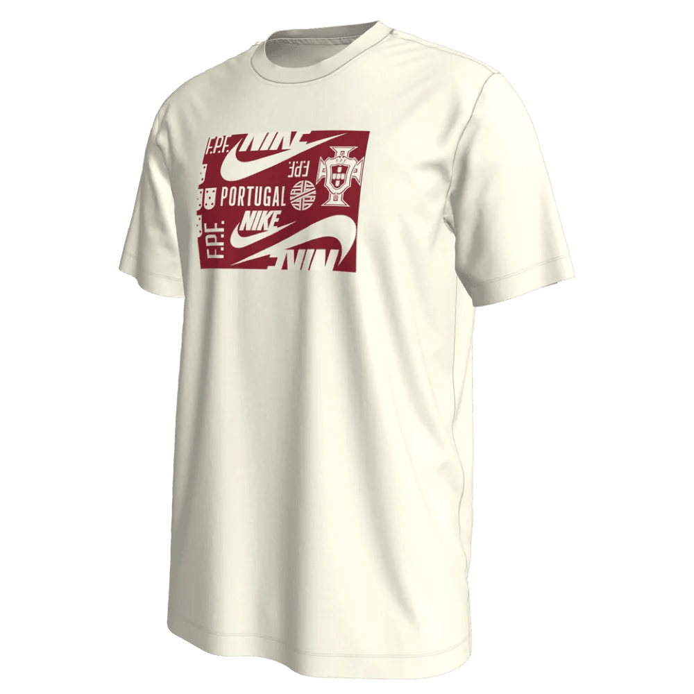 Nike 2022-23 Portugal Original Tee - Light Beige-Burgundy