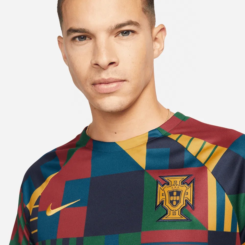 Nike 2022-23 Portugal Pre-Match Jersey - Obsidian-Gold Dart