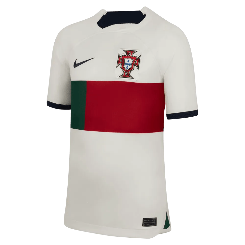 Nike 2022-23 Portugal Youth Away Jersey - White-Red-Green