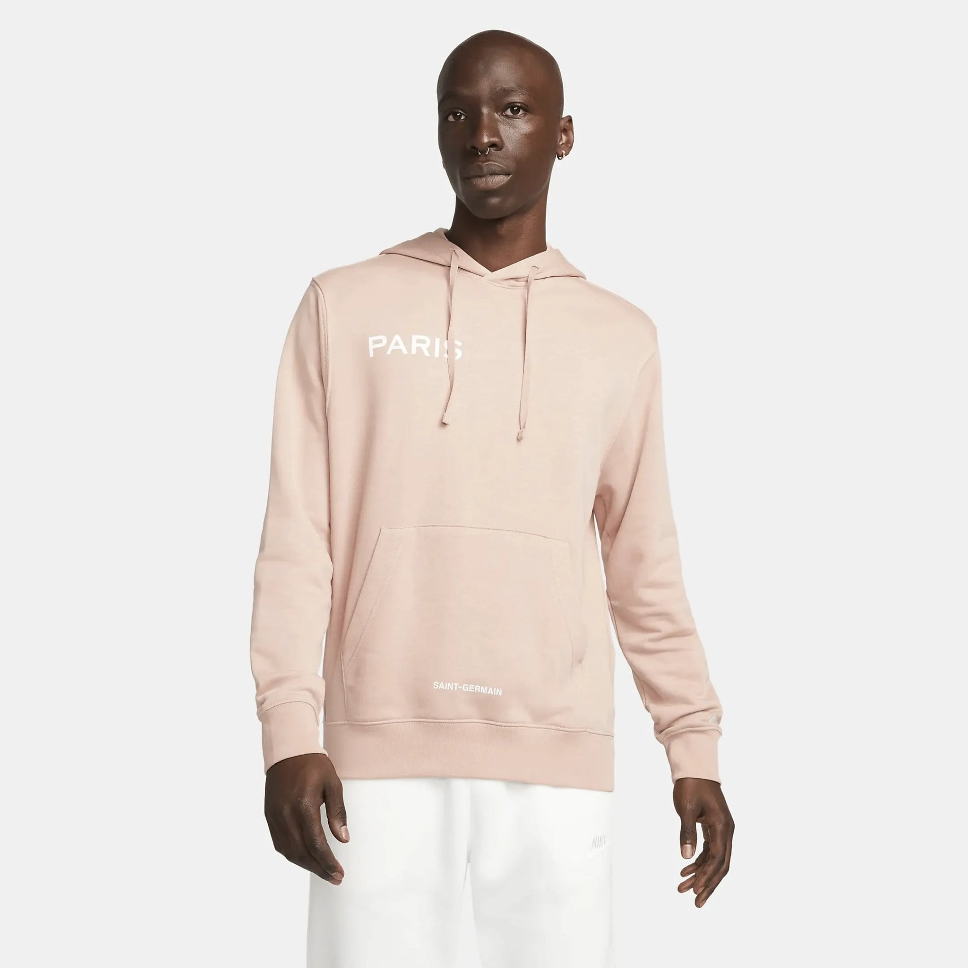 Nike 2022-23 PSG GFA Fleece Soccer Hoodie - Rose Whisper-White