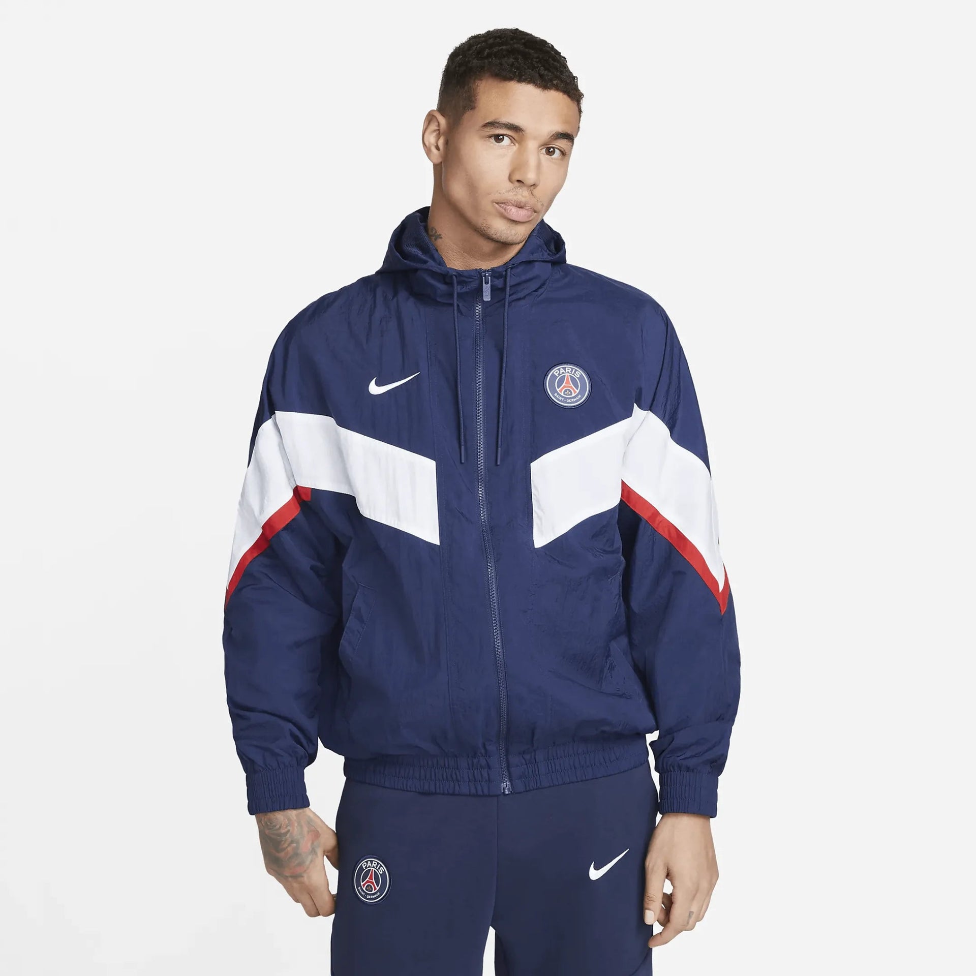 Nike 2022-23 PSG Strike Woven Anthem Jacket - Midnight Navy-White Nike 2022-23 PSG Strike Woven Anthem Jacket - Midnight Navy-White