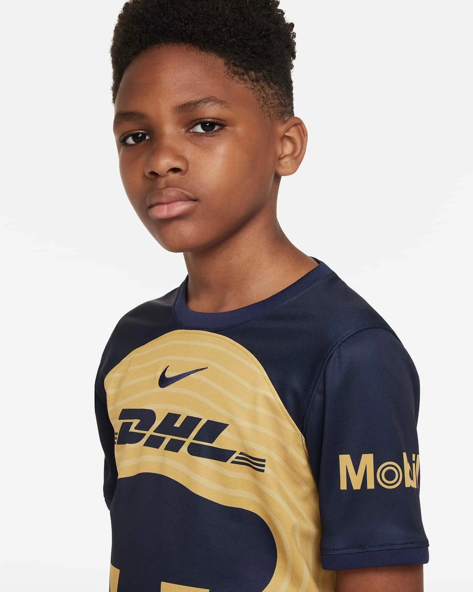 Nike 2022-23 Pumas Youth Away Jersey - Gold-Obsidian