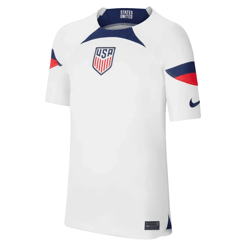 Nike 2022-23 USA Home Youth Jersey White-Loyal Blue (Front)