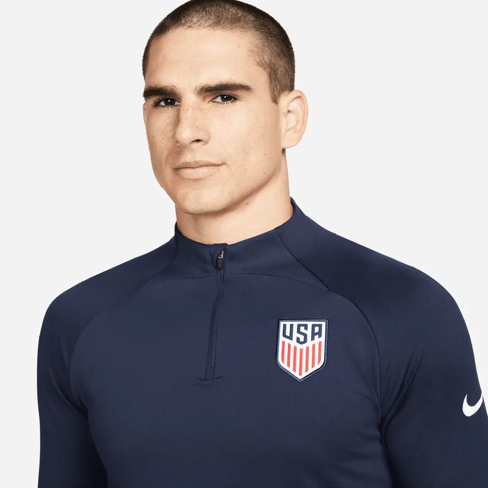 Nike 2022-23 USA Strike Drill Top - Obsidian-Bright Blue (Detail 1)