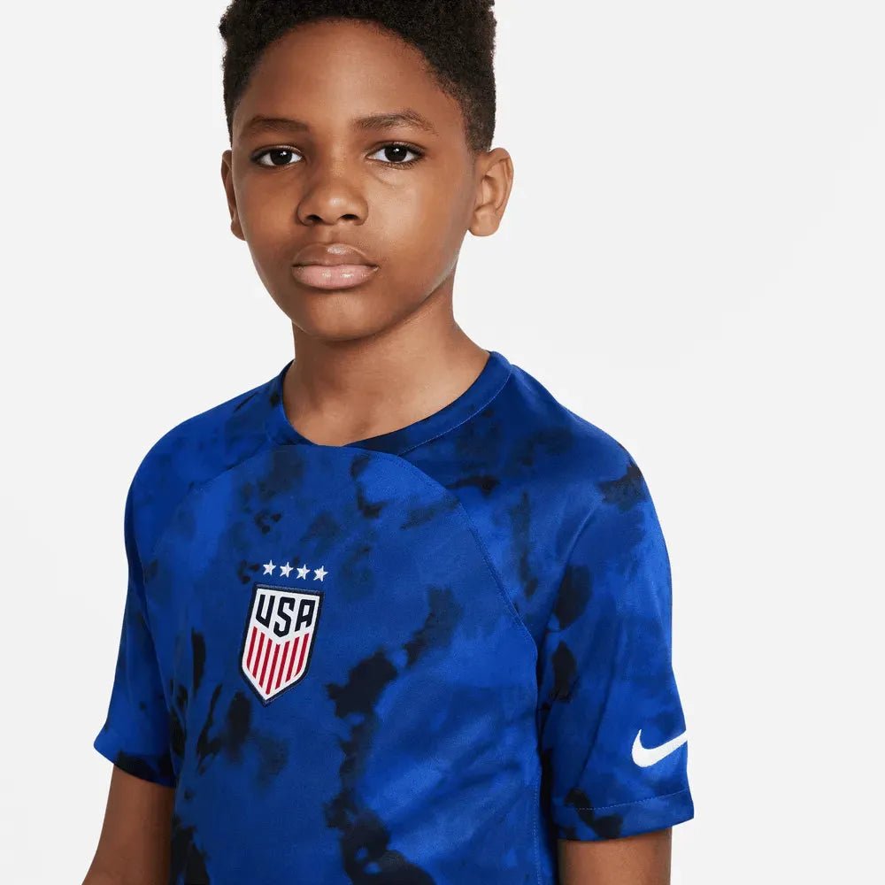 Nike 2022-23 USA Youth Jersey 4 Stars Bright Blue-Navy