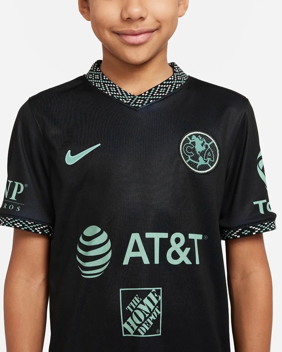 Nike 2022 Club America Youth Third Jersey - Black-Healing Jade
