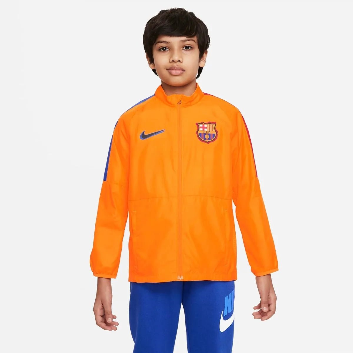 Nike 2022 FC Barcelona Youth Academy Repel AWF Jacket - Orange-Red-Royal