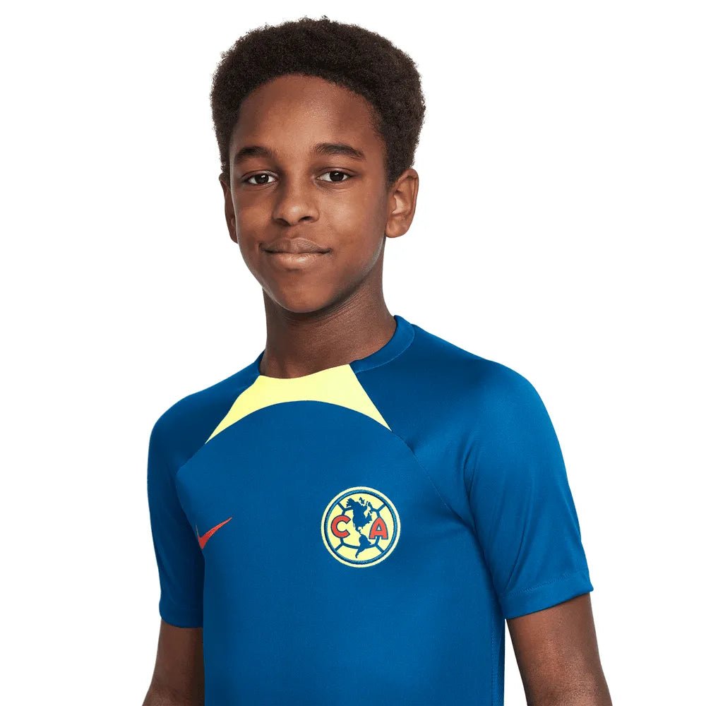 Nike 2023-24 Club America Youth Academy Drill Top - Blue-Yellow