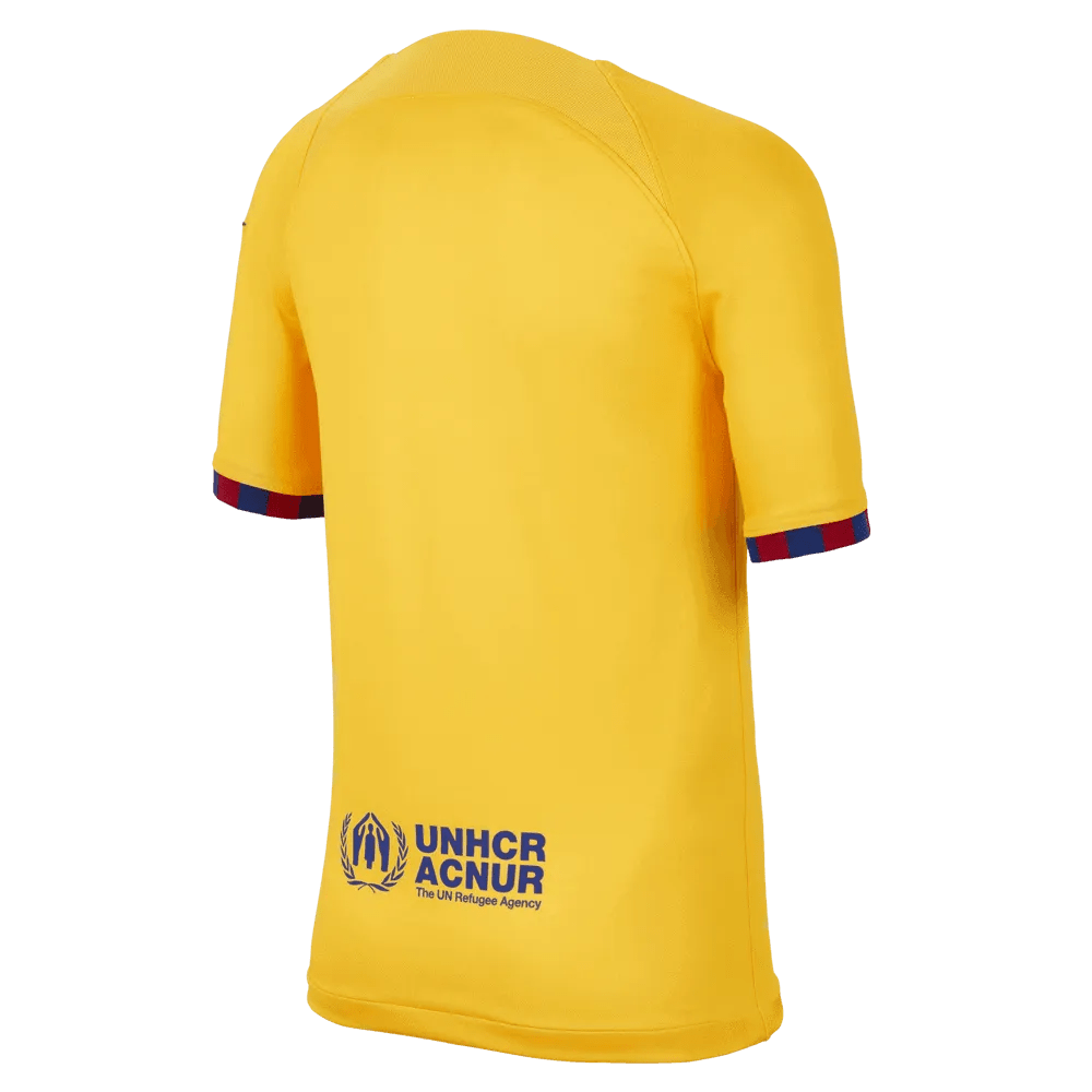 Nike 2023 Fourth Barcelona Youth Jersey- Yellow-Red