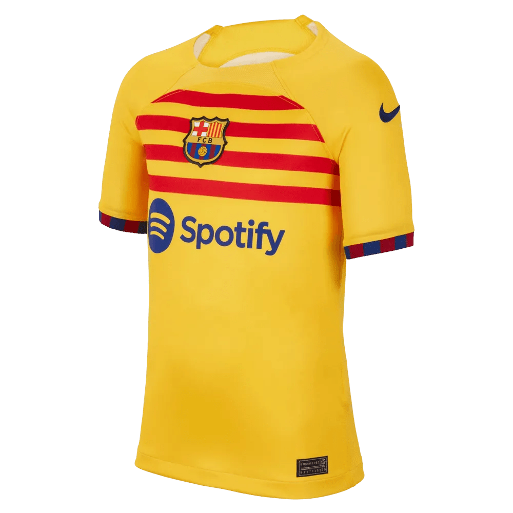 Nike 2023 Fourth Barcelona Youth Jersey- Yellow-Red