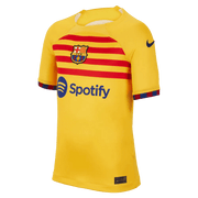 Nike 2023 Fourth Barcelona Youth Jersey- Yellow-Red