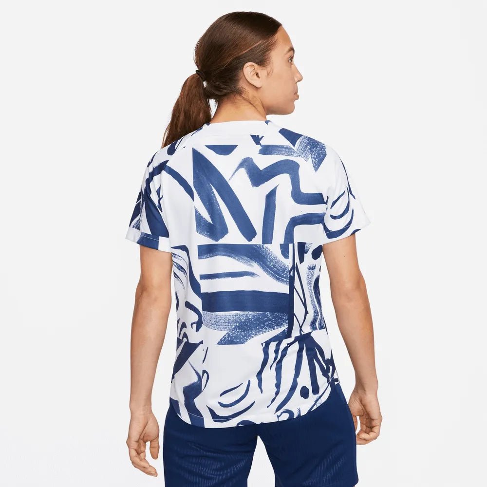 Nike 2023 France Womens Pre-Match Jersey (Model - Back)