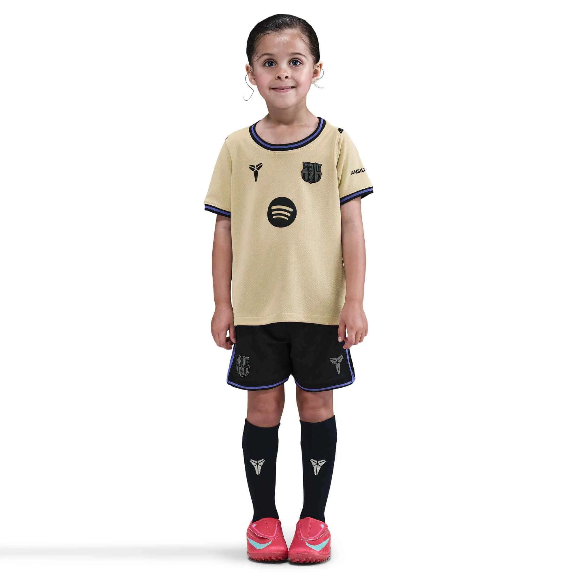 Nike 2025-26 Barcelona Little Kids' Stadium Away Kit (Model - Front)