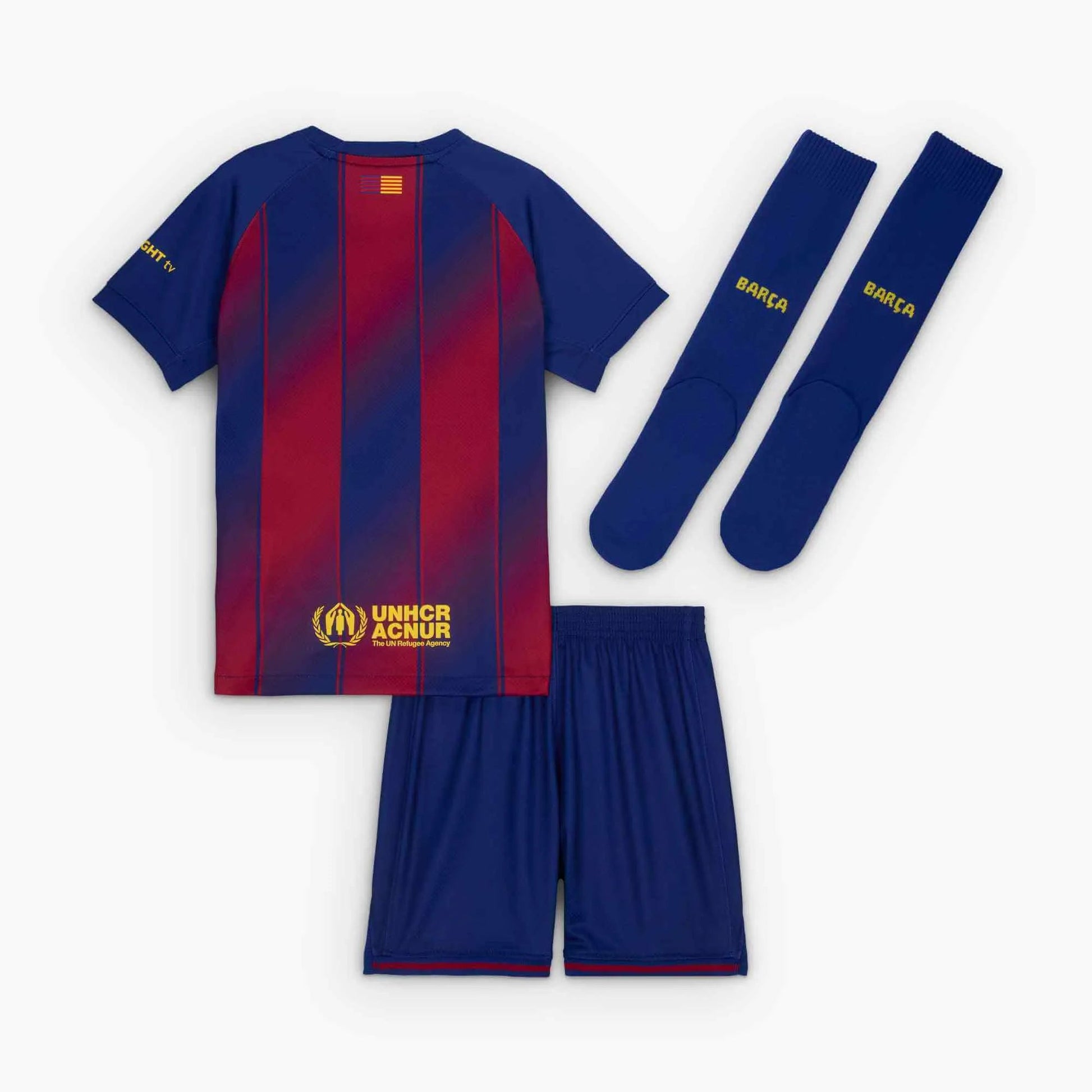 Nike 2025-26 Barcelona Little Kids' Stadium Home Kit (Set - Back)