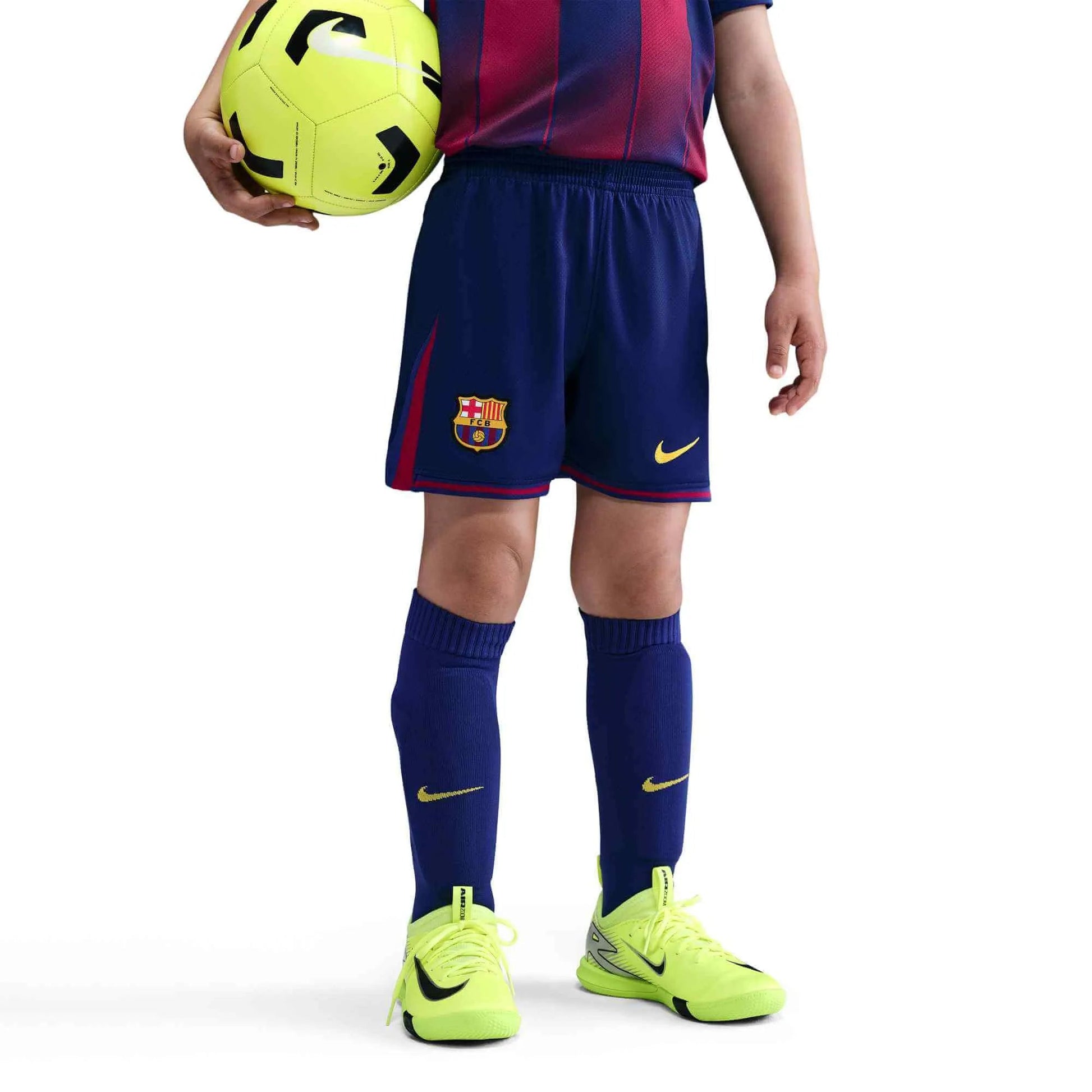 Nike 2025-26 Barcelona Little Kids' Stadium Home Kit (Shorts - Front)