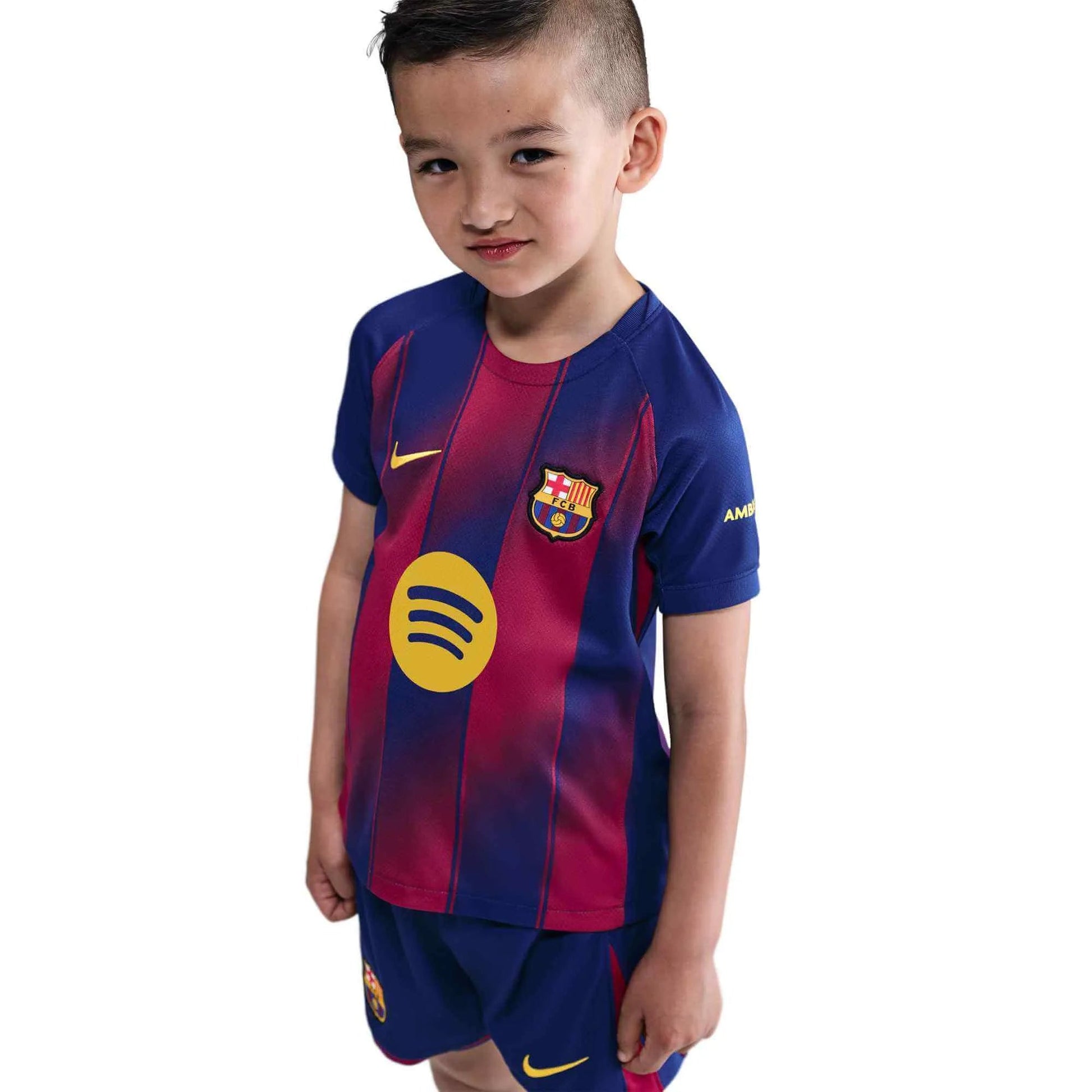 Nike 2025-26 Barcelona Little Kids' Stadium Home Kit (Jersey - Front)