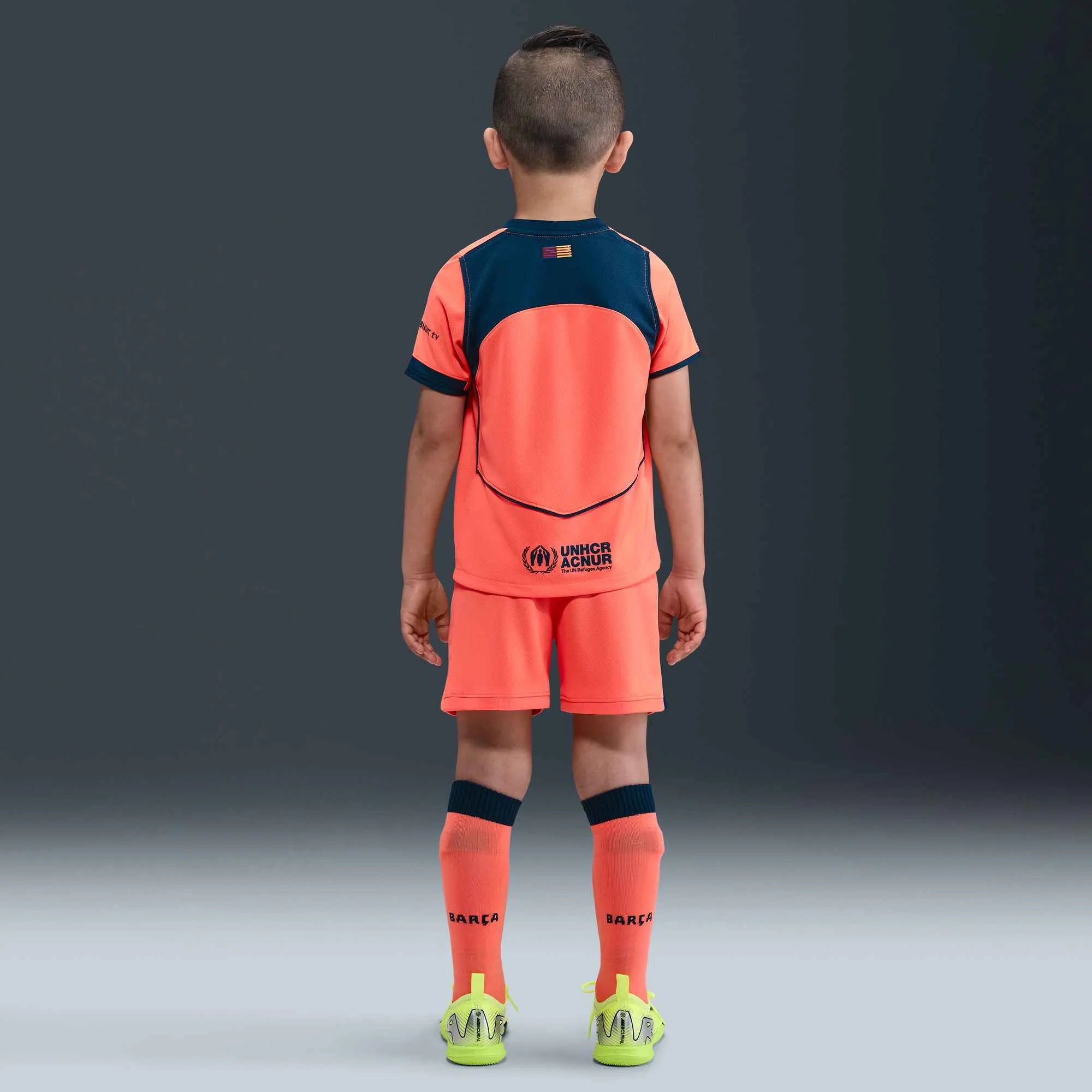 Nike 2025-26 Barcelona Little Kids' Stadium Third Kit (Model - Back)