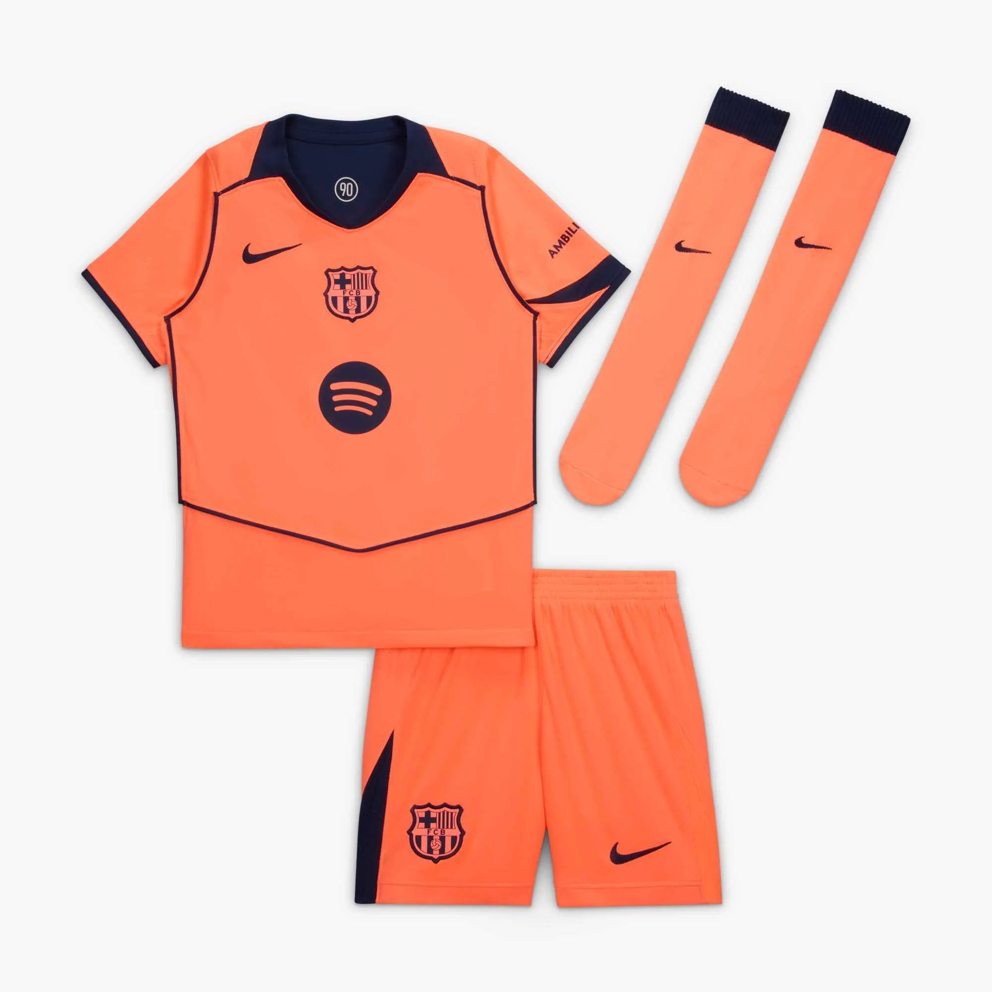Nike 2025-26 Barcelona Little Kids' Stadium Third Kit (Set - Front)