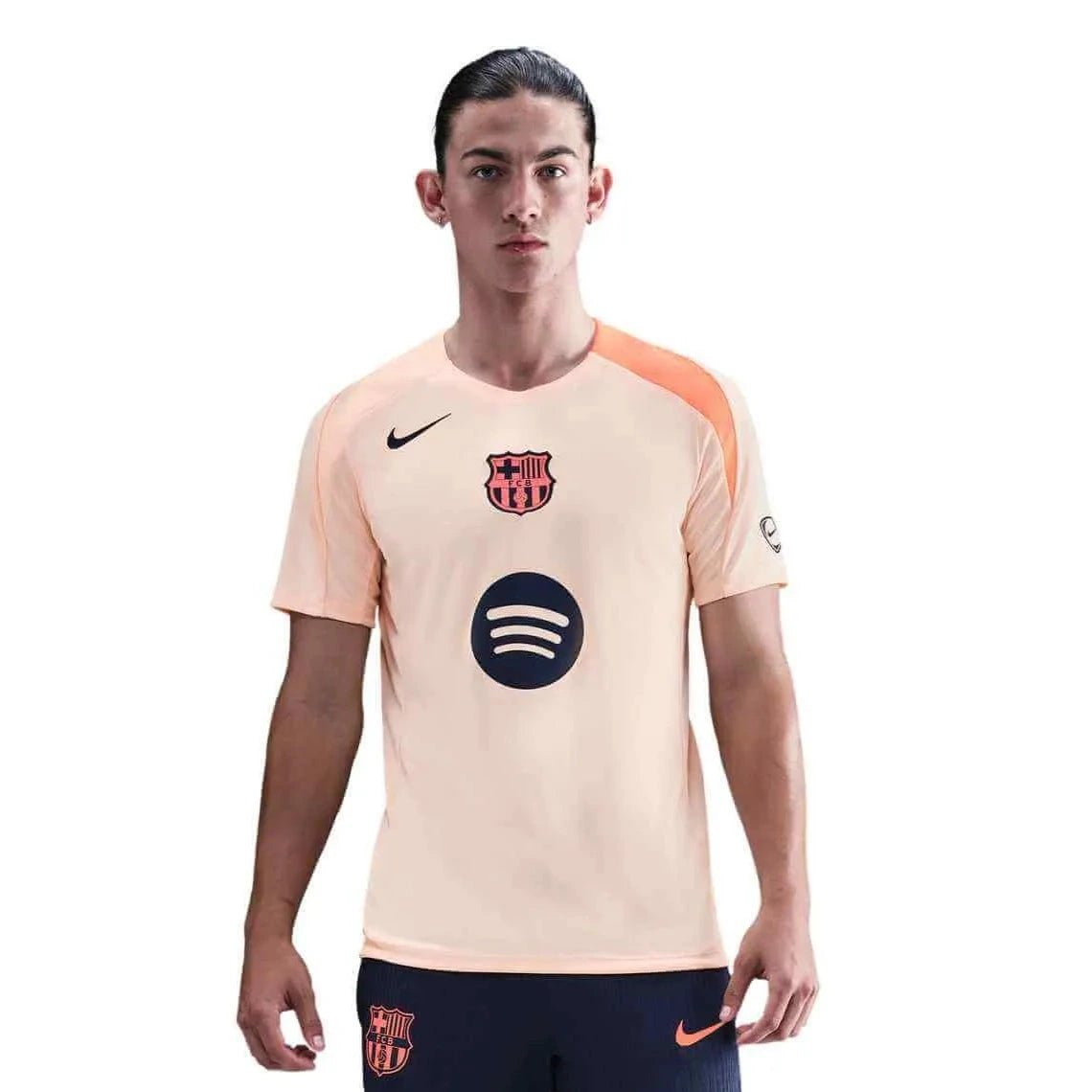 Nike 2025-26 Barcelona Men's DF Strike Top Crimson Tint/Crimson Tint/Bright Mango/Midnight Navy (Model - Front)