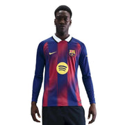 Nike 2025-26 Barcelona Men's Stadium Home Long-Sleeve Soccer Jersey (Model - Front)