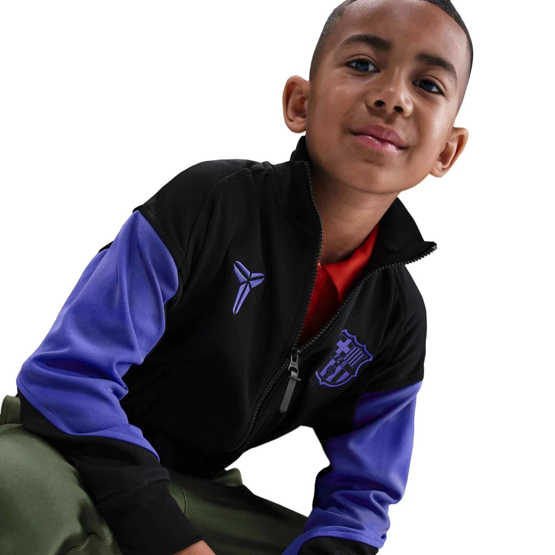 Nike 2025-26 Barcelona Youth Academy Pro Anthem Jacket Black/Persian Violet/Persian Violet (Side)