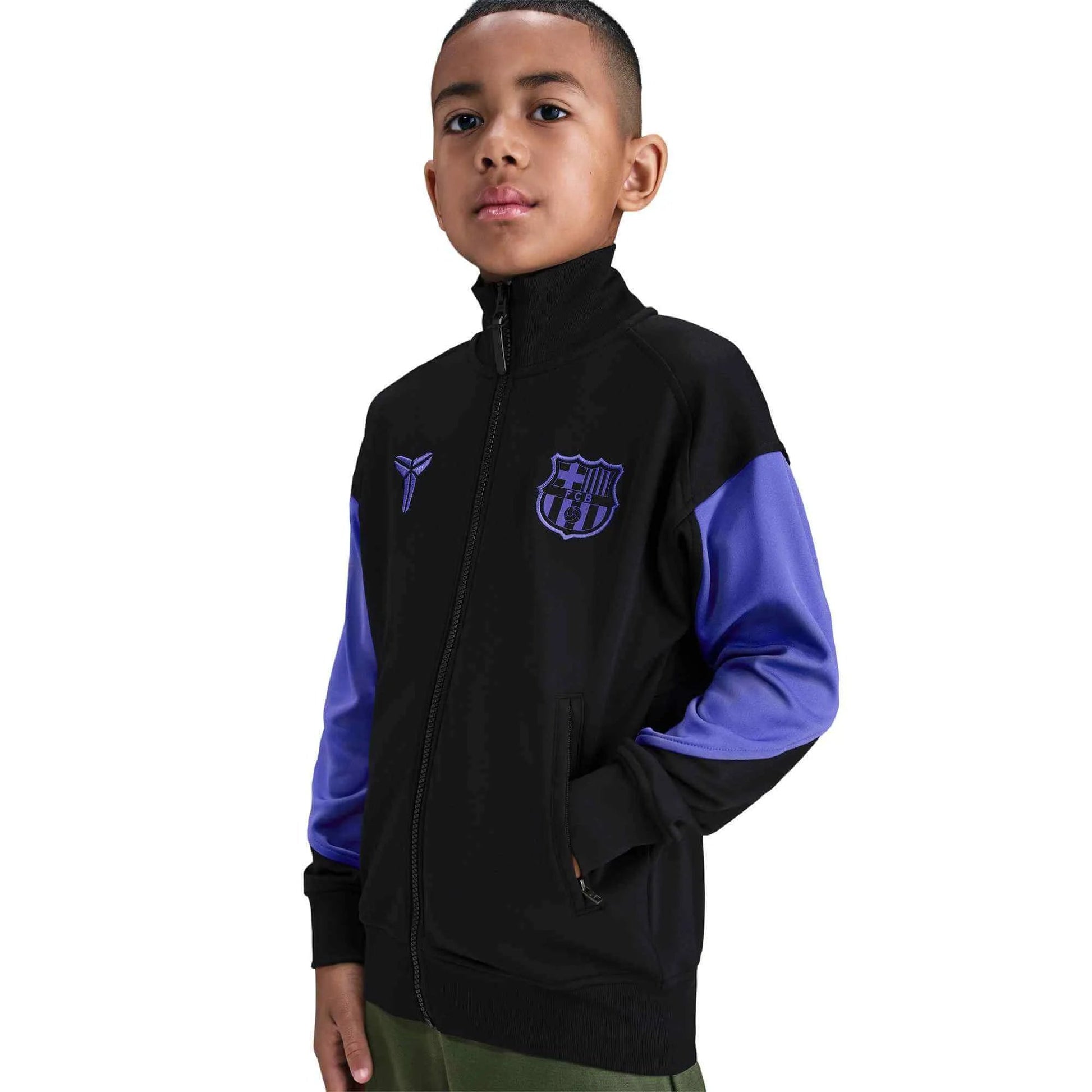 Nike 2025-26 Barcelona Youth Academy Pro Anthem Jacket Black/Persian Violet/Persian Violet (Front)