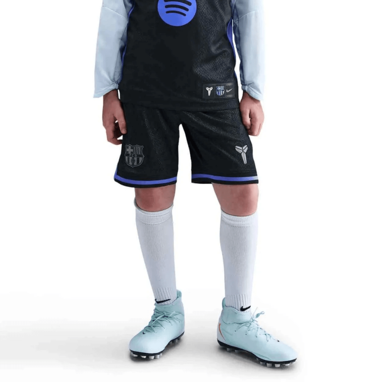 Nike 2025-26 Barcelona Youth Stadium Away Shorts (Model - Front)