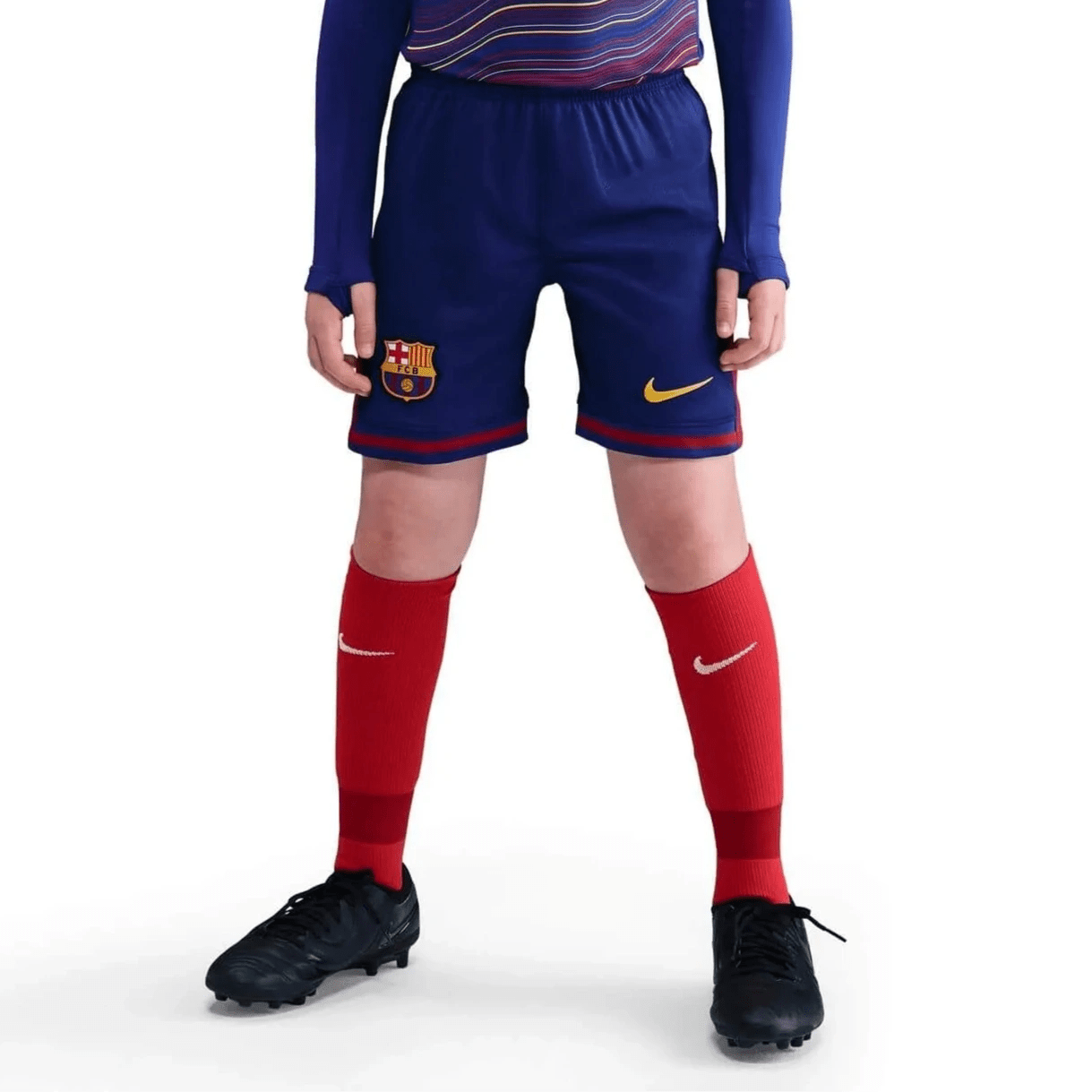 Nike 2025-26 Barcelona Youth Stadium Home Shorts (Model - Front)