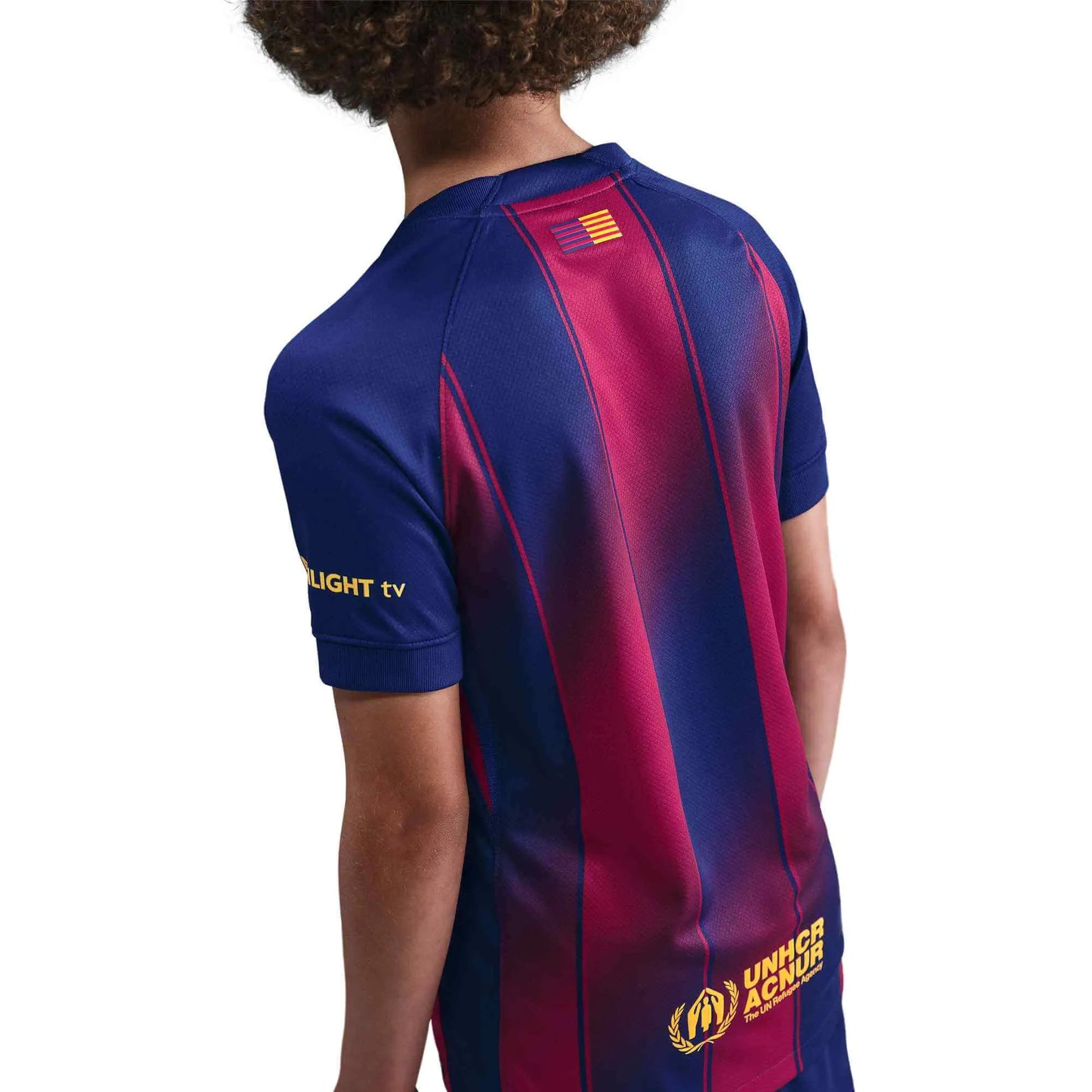 Nike 2025-26 Barcelona Youth Stadium Home Soccer Jersey (Detail 3)